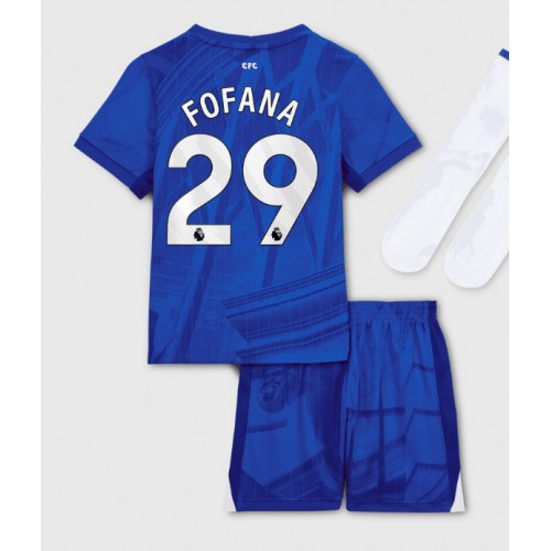 Stroje piłkarskie Chelsea Wesley Fofana #29 Koszulka Podstawowej dla dzieci 2025-26 Krótki Rękaw (+ szorty)